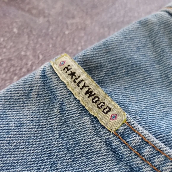 Vintage Hollywood Fared Dernim Jeans - Picture 4 of 10